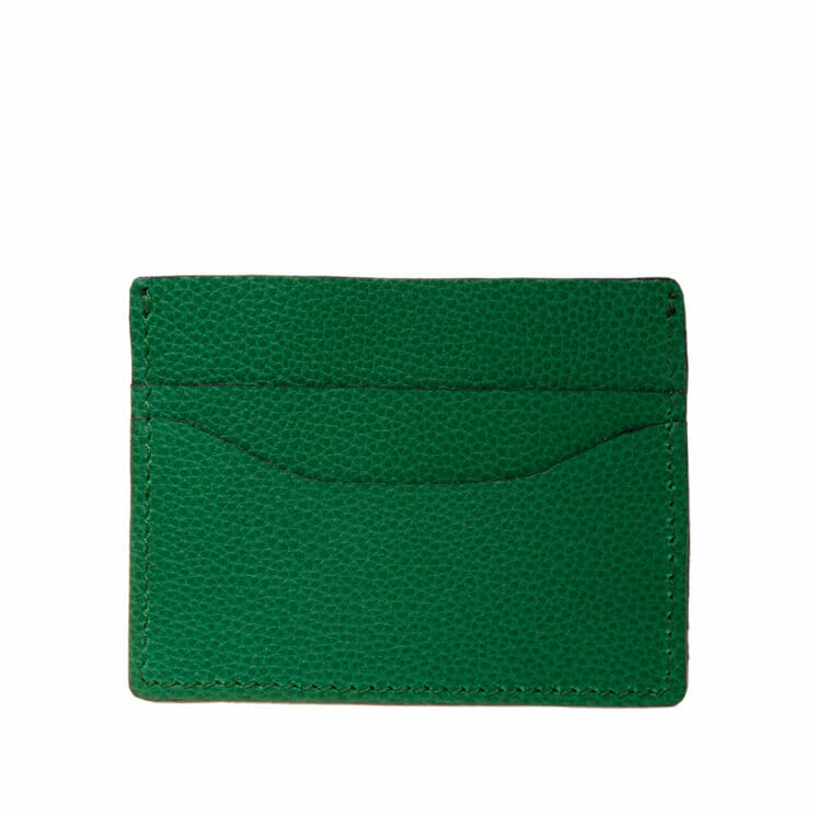Port card piele bizonata verde